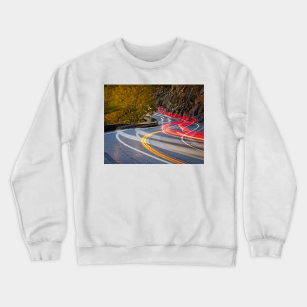 Car Trails at the Hawk's Nest Crewneck Sweatshirt by jforno